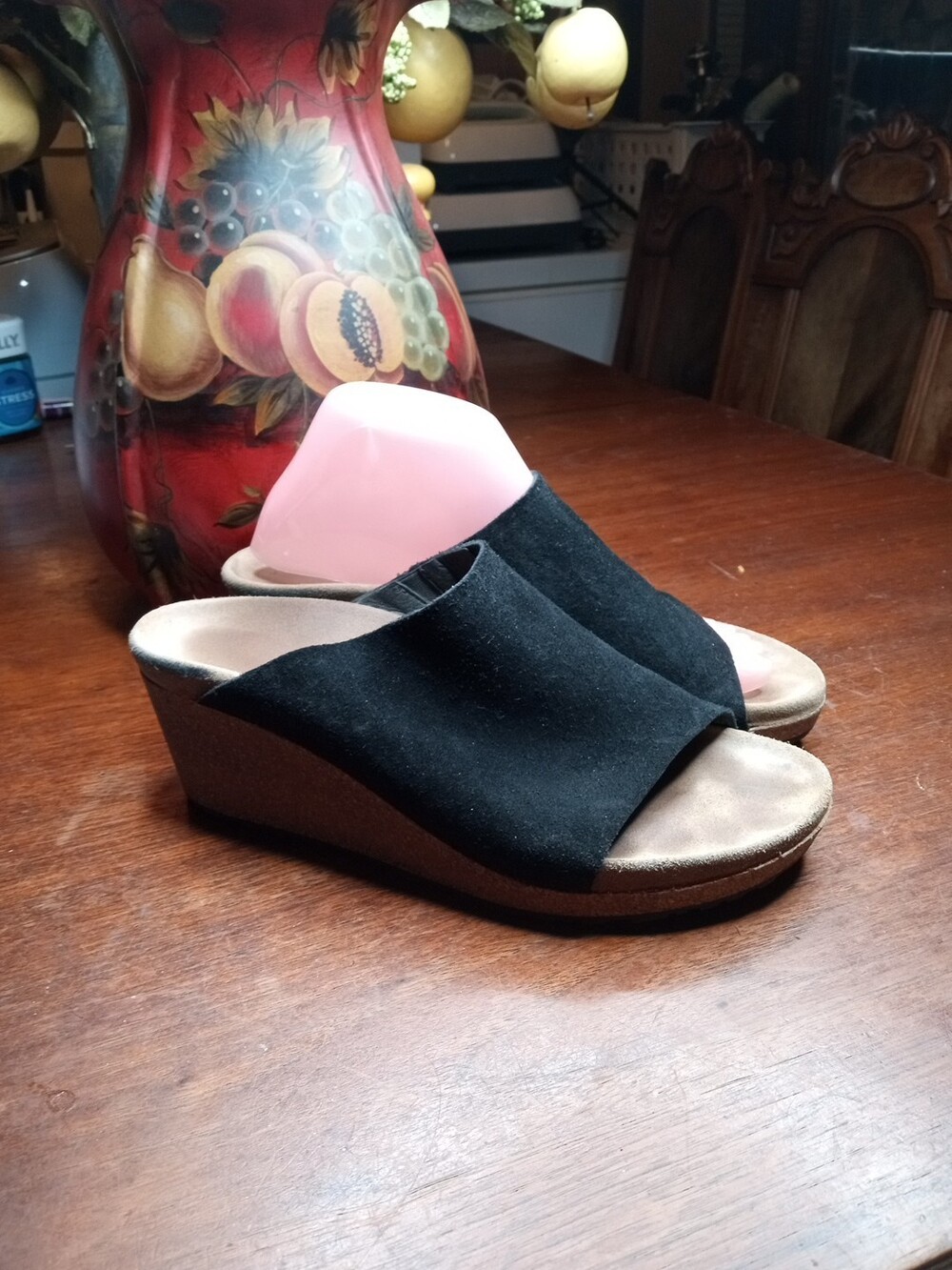 Birkenstock Papillio Namica 9M Sandal Wedge Size 40 / Women's Black Suede